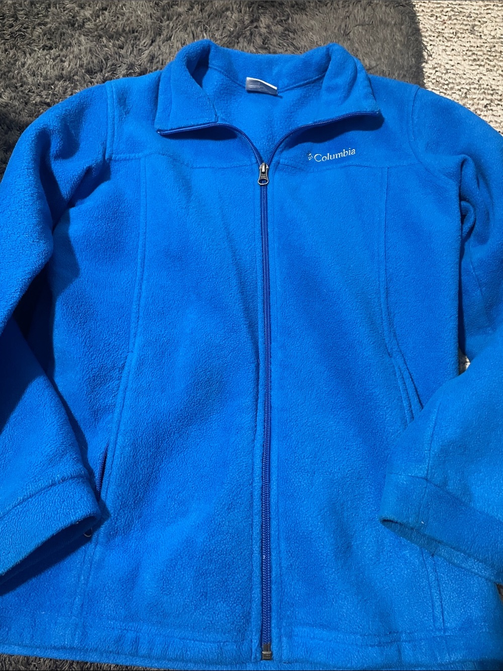 Columbia Bright Blue Zip-Up Fleece Jacket